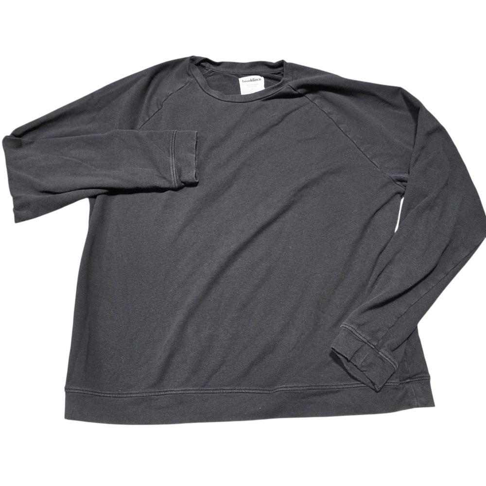 Brooklinen Morningside Sweatshirt Women XL Black Loungewear Raglan Modal‎ Cotton